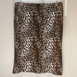White House Black Market Leopard Print Pencil Skirt